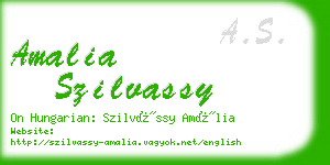 amalia szilvassy business card